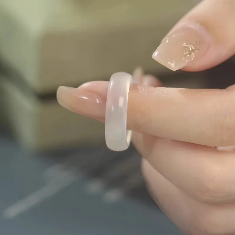 Gifts Chalcedony Jade Rings Unisex-9