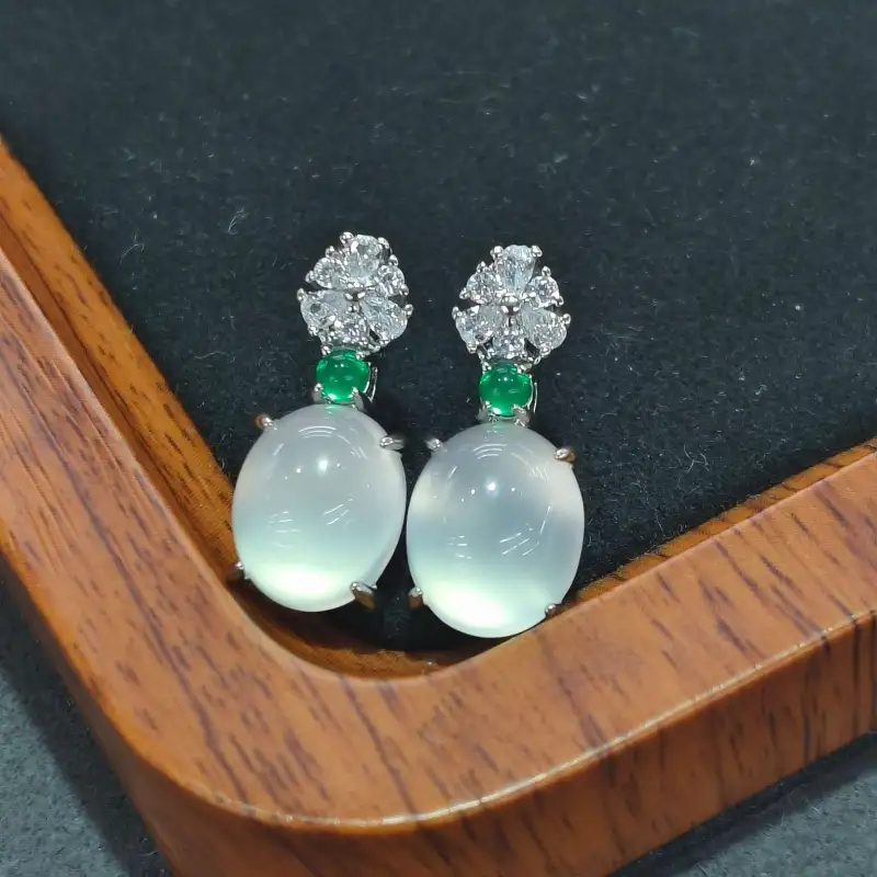 Grace Chalcedony Jade Earrings Women's-4