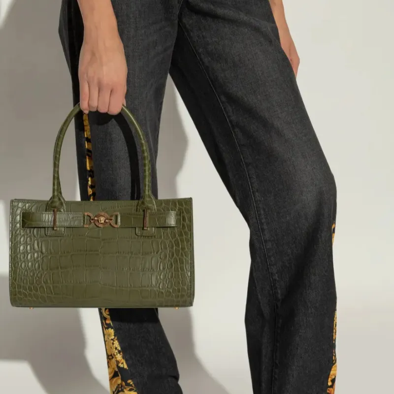 FANSIZHE VERSACE Calfskin Shoulder Bag, Crossbody Bag, Handbag Regular Women's Green-4
