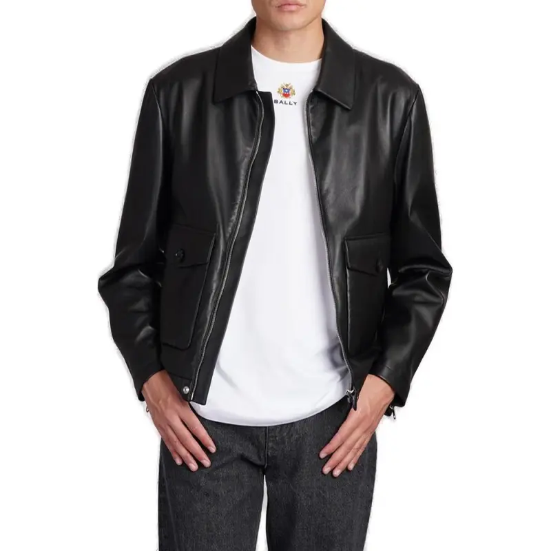 BALLY Zipped Leather Jacket-2