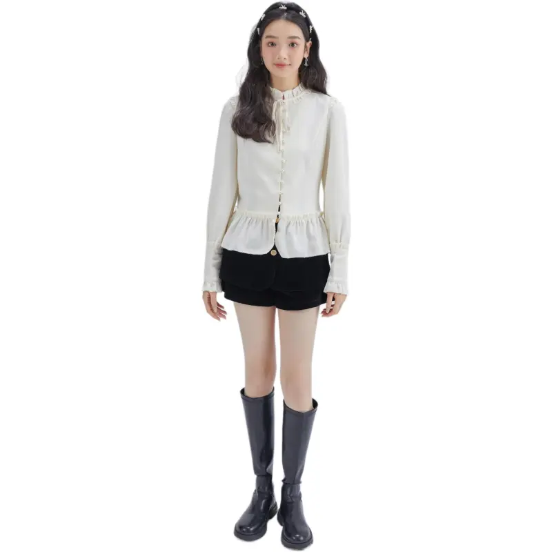 DEAR DEER PUFF Shirt Women's White-4