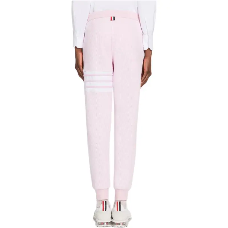 THOM BROWNE Medium Waffle 4-Bar Sweatpants-4