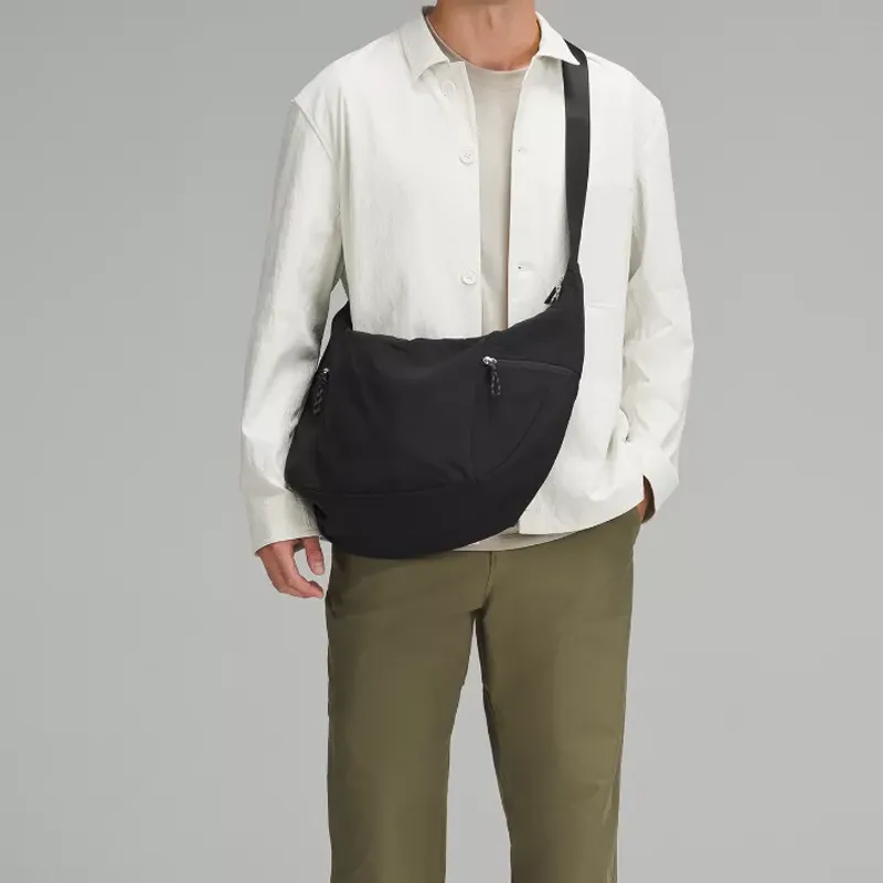 Lululemon Polyester Croissant Bag Chanson Bag Handbag Shoulder Bag Large Size Unisex Black-6