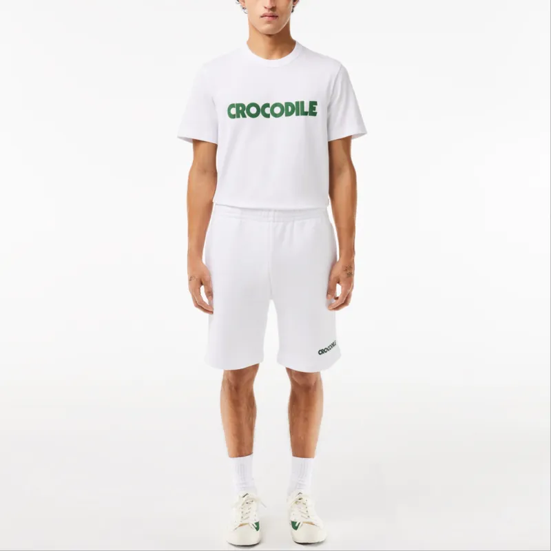 LACOSTE Slogan embroidered Cotton Track Shorts-2