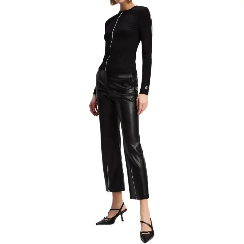 KARL LAGERFELD / Karl Lagerfeld Jeans Faux leather Cropped Trousers-4
