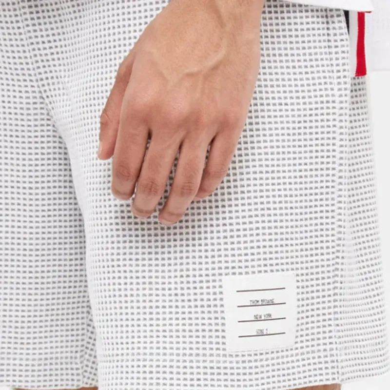 THOM BROWNE Logo Patch Drawstring Shorts-4