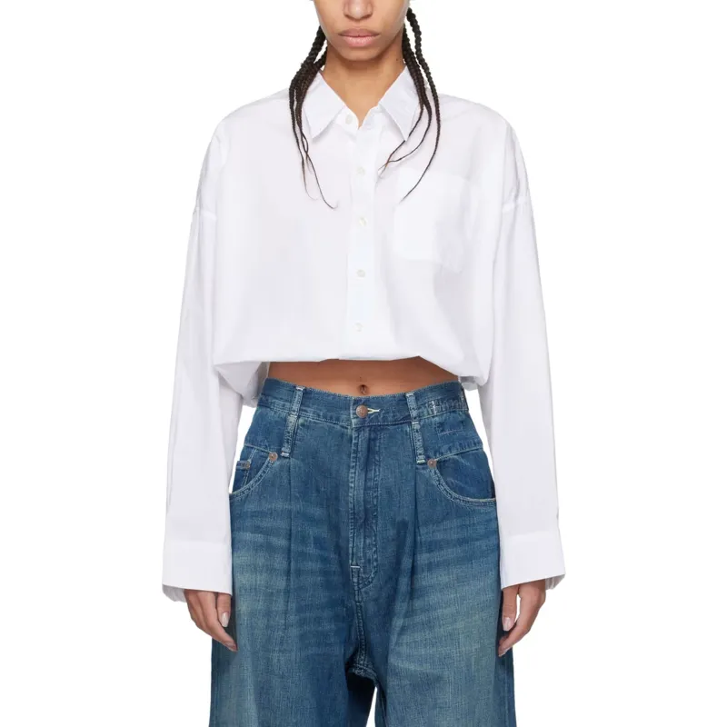 R13 Cropped Cotton Shirt-2