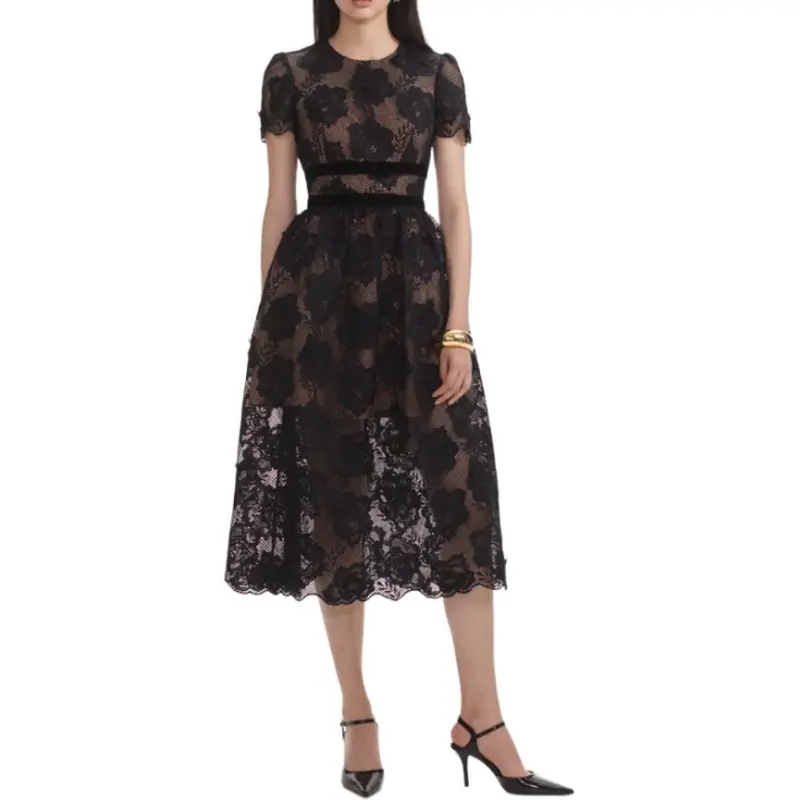 Self portrait Lace Midi Dress-3