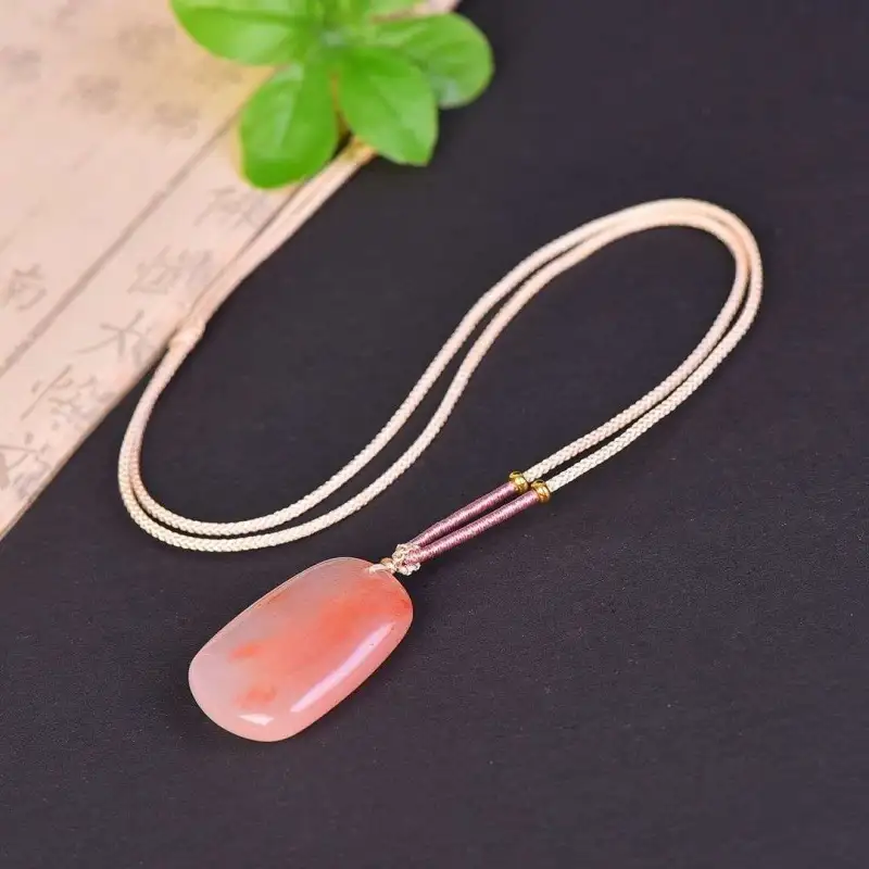 Gifts Golden Silk Jade Necklaces Unisex-10
