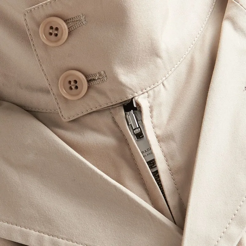 PRADA Long Sleeved Belted Coat-3