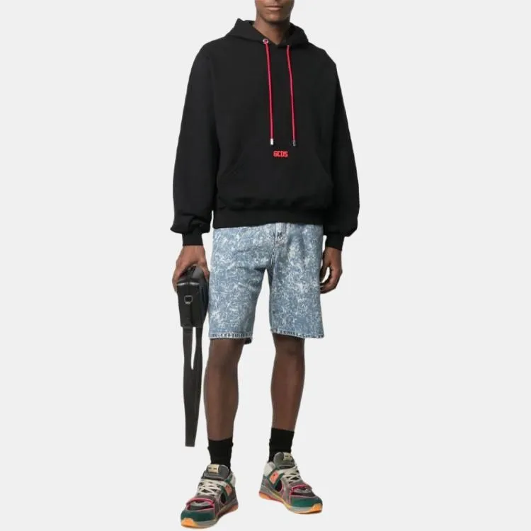 GCDS Logo Patch Drawstring Hoodie-3