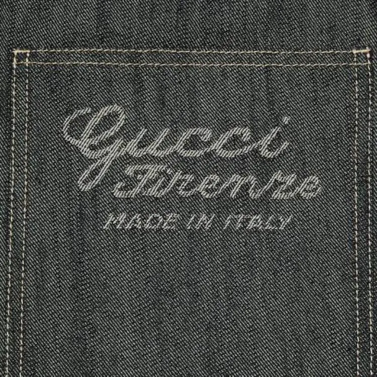 GUCCI Jacquard Detail Denim Shorts Denim Shorts Men's Dark Blue-4