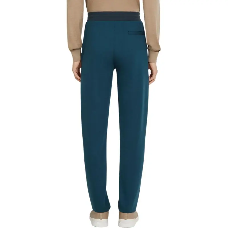 Zegna FW24 Casual Pants Men's Dark Blue Green-2