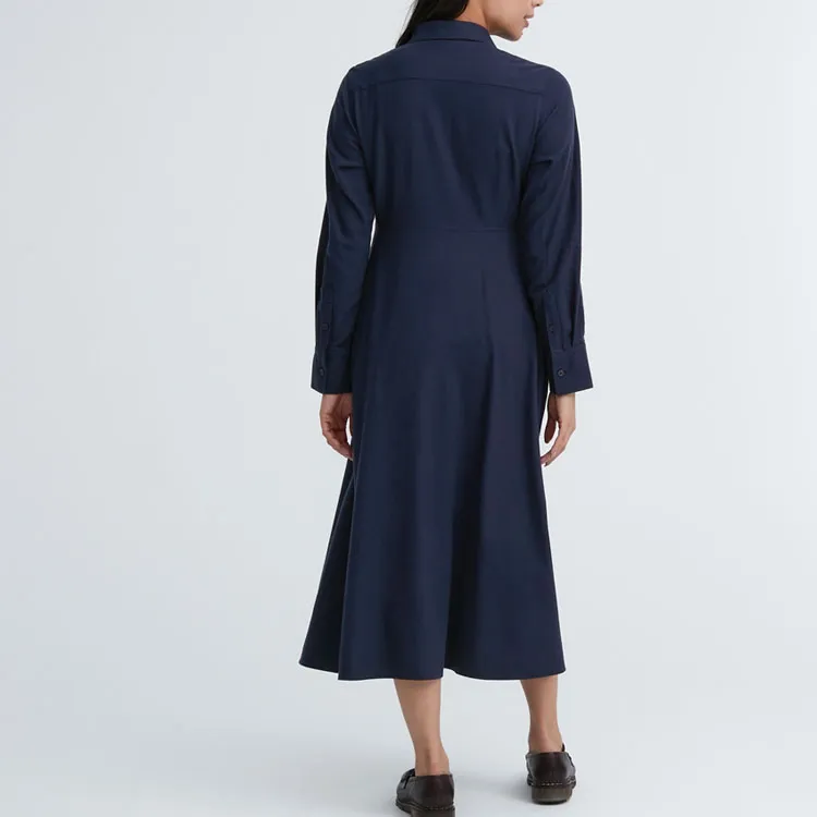 UNIQLO Long-Sleeved Dresses Women's 69 Navy Blue-2