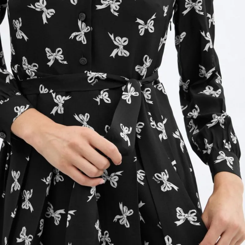 COACH SS24 Long Sleeved Dress Women's Mixed Black-4