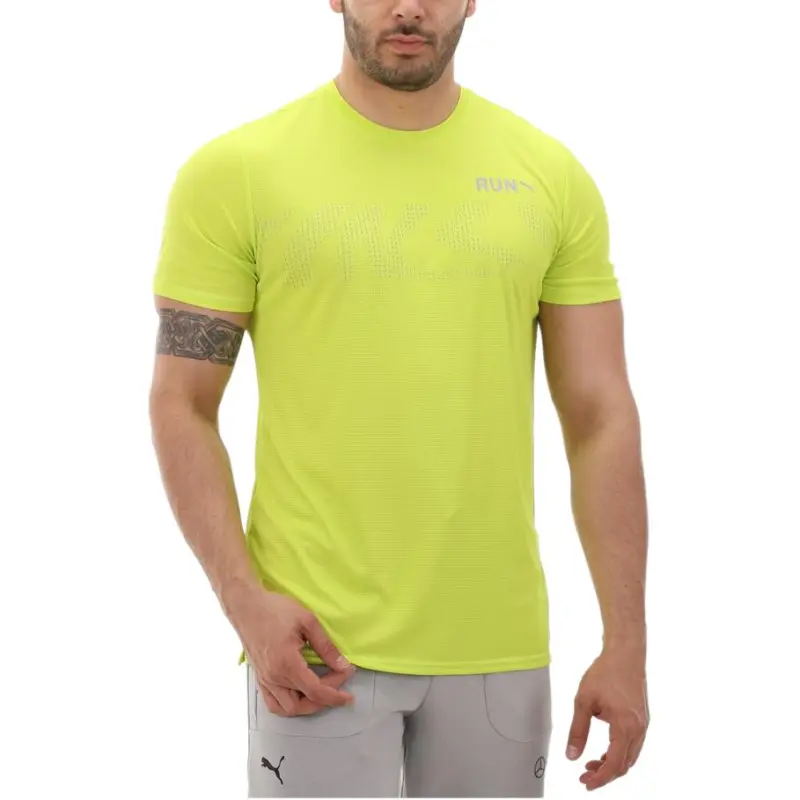 PUMA RUN FAVORITE T Shirt Men's Lime Green-3