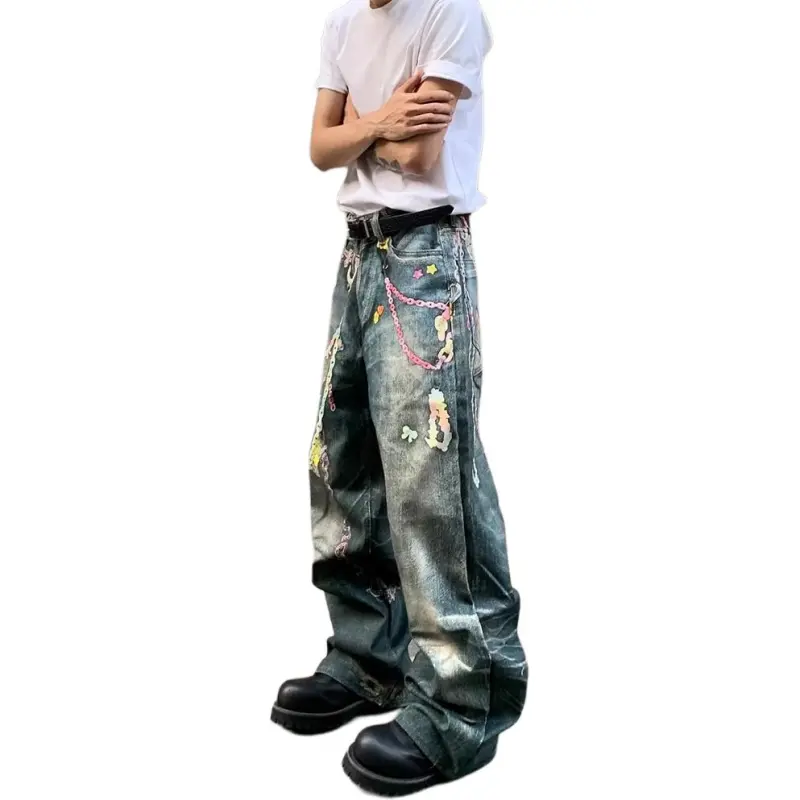 MGXEK Jeans Unisex Vintage Blue-3
