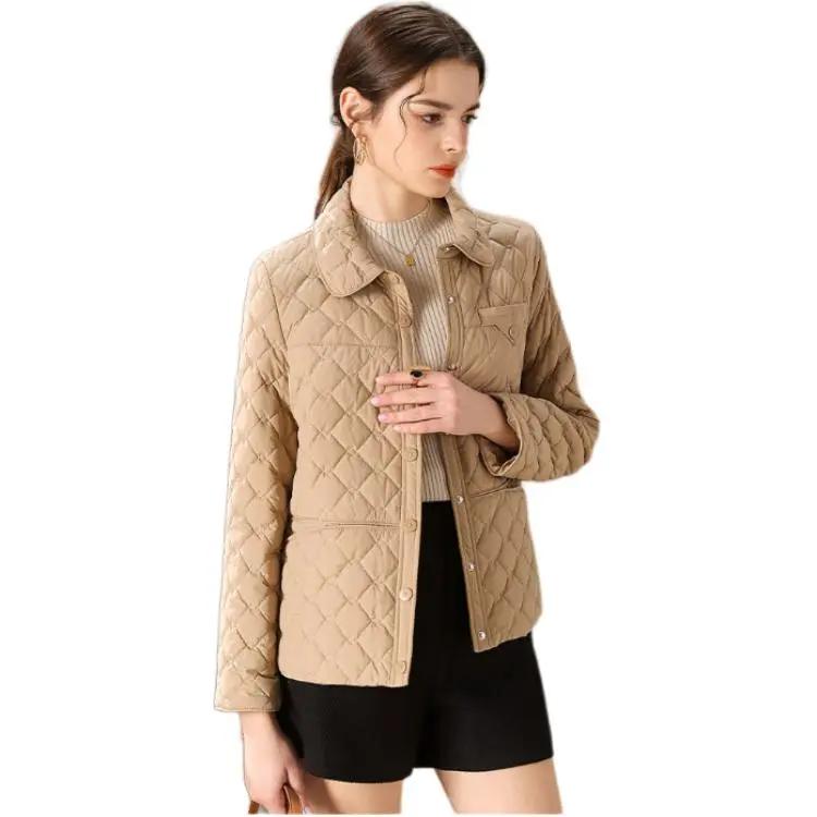 FENHONGMALI Puffer Jacket Women's Camel-4