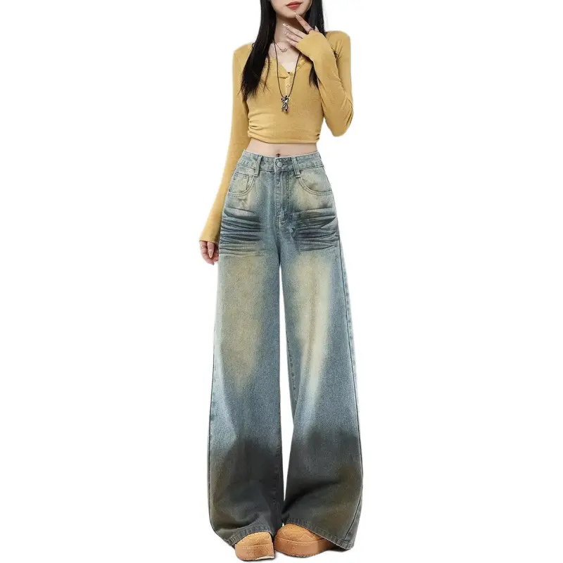 Concubine Zhu Jeans Unisex Vintage Blue-3