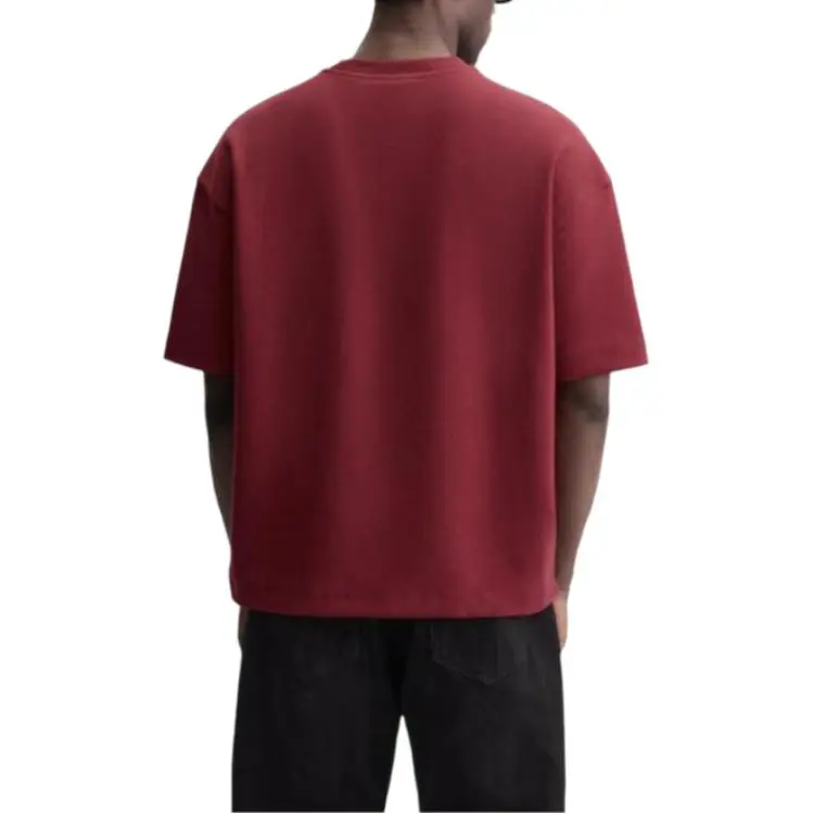 ZARA T-Shirt Men's Burgundy Burgundy-4