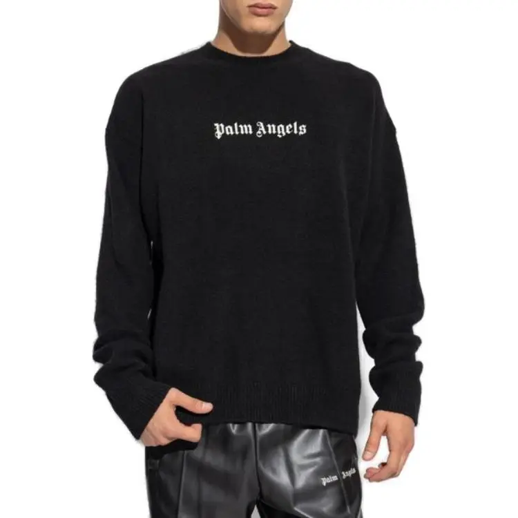 PALM ANGELS Logo Embroidered Crewneck Jumper-2