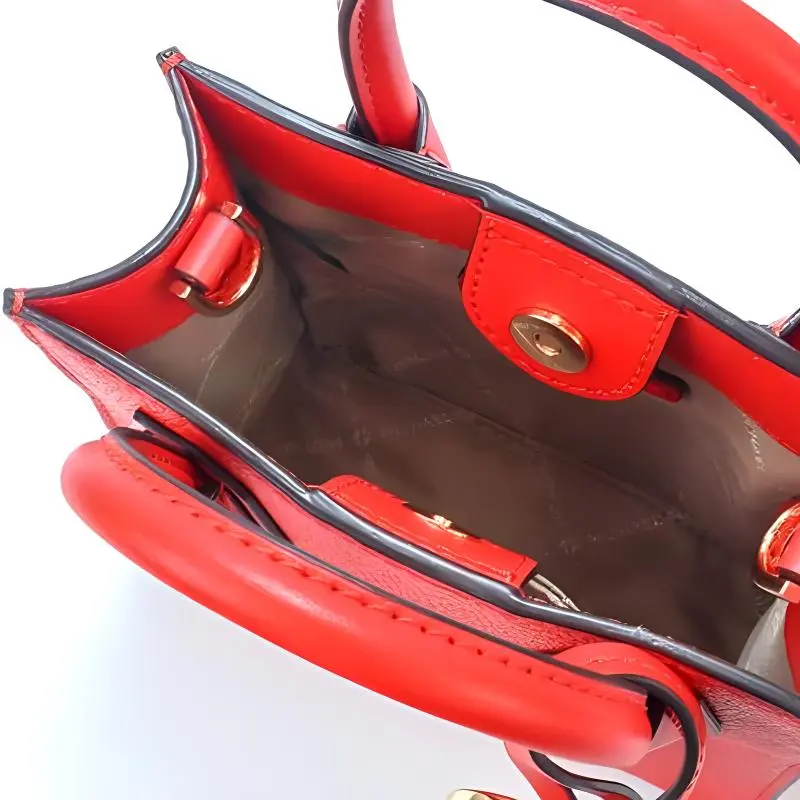 MICHAEL KORS Mercer Leather Tote Bag, Shopping Bag, Handbag, Shoulder Bag Extra Small Women's Sangria Red-6