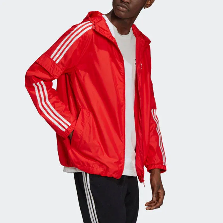 Adidas 3 Stripes Jackets Men Bright Pink Red Fluorescent-3