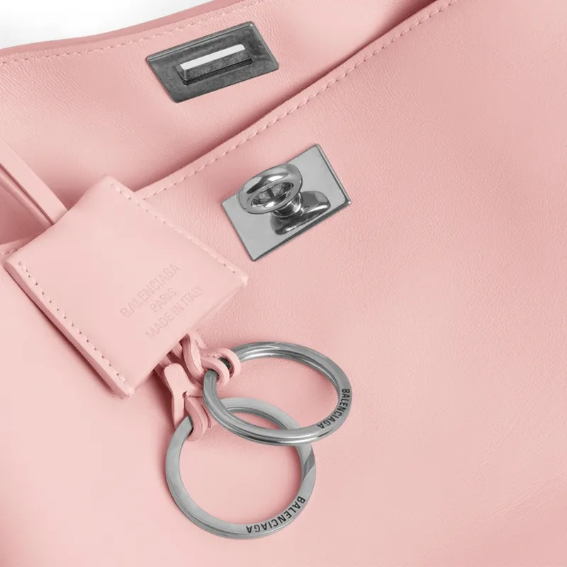Balenciaga Rodeo Cow Leather Handbag Mini Unisex Pink-4