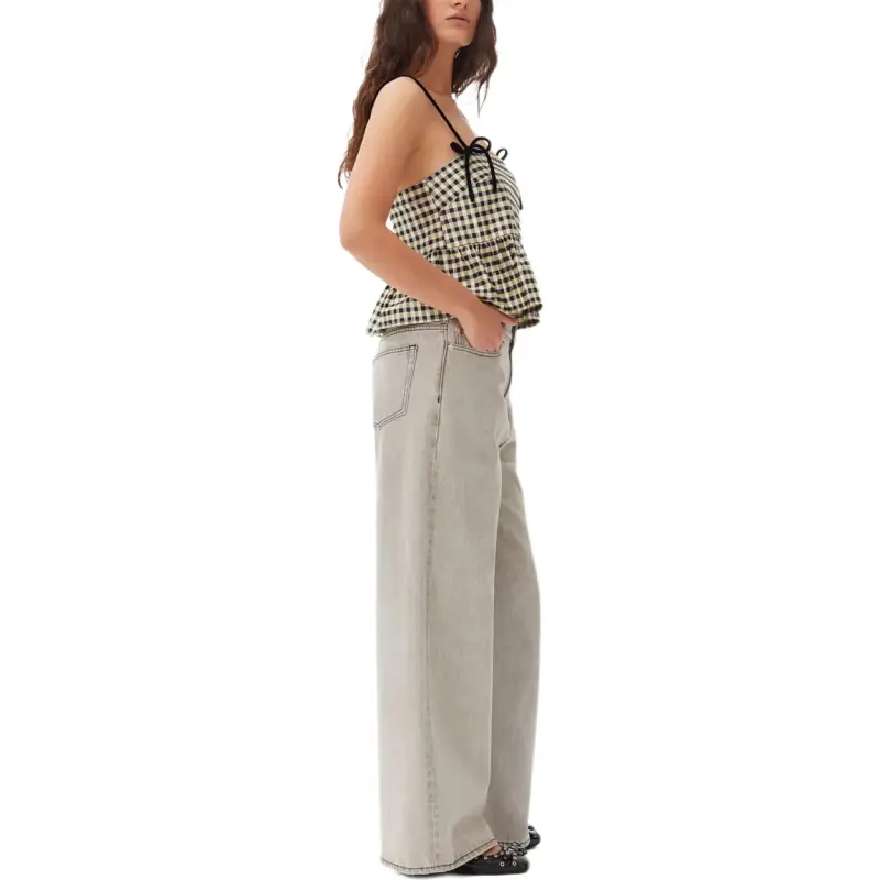 GANNI Check Jacquard Top-3