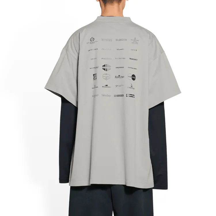 Balenciaga T Shirt Loose Fit Style Unisex Gray-3