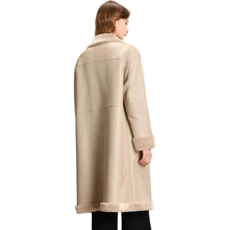 FENHONGMALI Coats Women's Oatmeal/Almond Camel-4