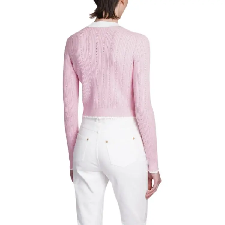 BALMAIN Pointelle knit Cropped Cardigan-1