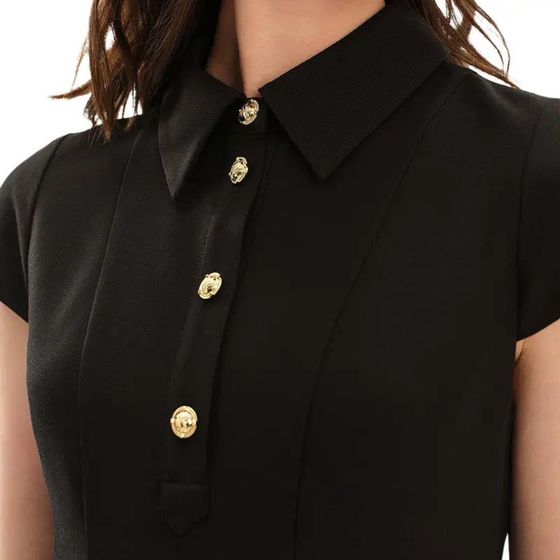 KARL LAGERFELD SS25 Short Sleeved Dress Women's Black-4
