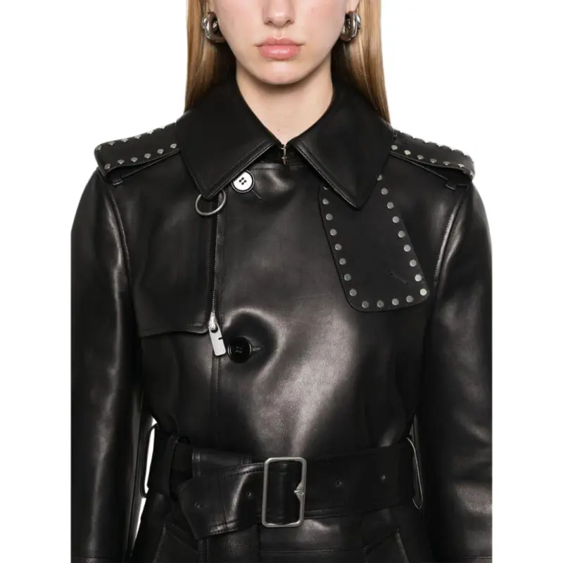 Burberry Belted Collared Trench Jacket-4