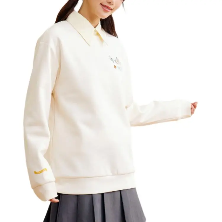 361° x XIAOLIUYA LIANMINGKUAN Sweatshirt Unisex Cream White-2