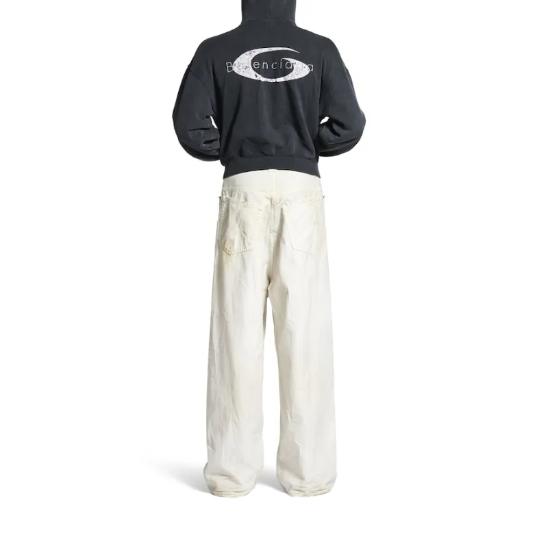 Balenciaga Casual Pants Loose Fit Men's White-2