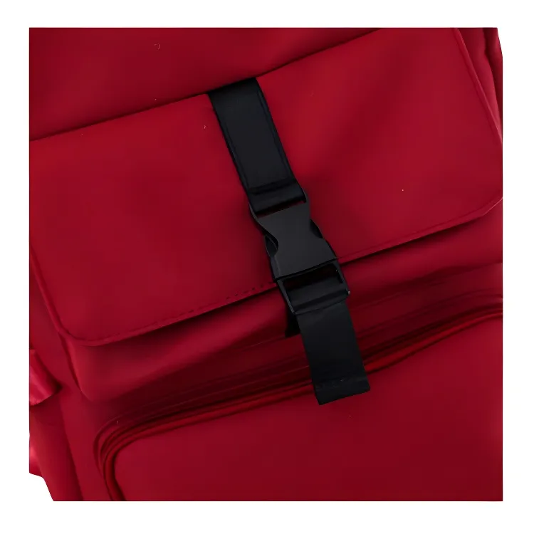 SUN EARTH &U Canvas Backpack Unisex Red/Black-1