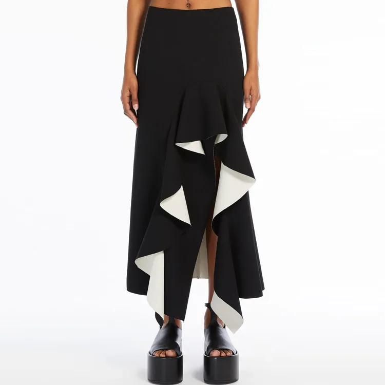 SportMax Casual Long Skirts Women's Black-2