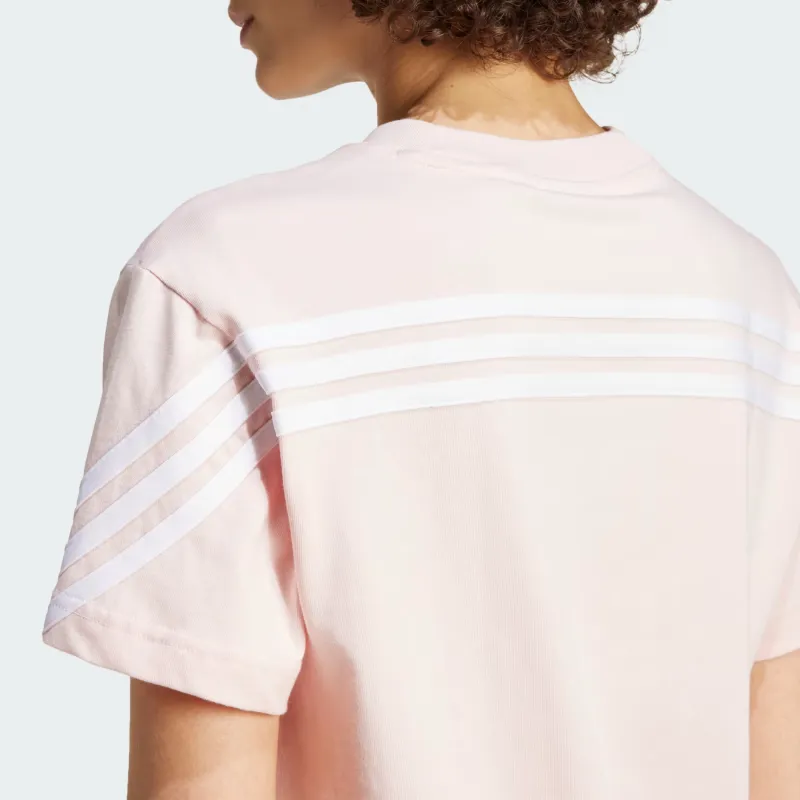 Adidas Women's Future Icons 3 Stripes T Shirt Sandy Pink-5