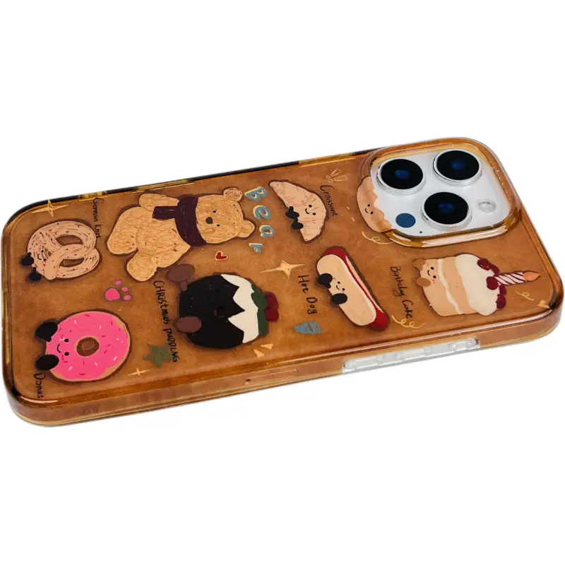 Wei Xin Acrylic Material Semi Transparent Brown Phone Cases Compatible With IPhone 16/15 Pro Max/Apple 13/14 Pro/Max-5