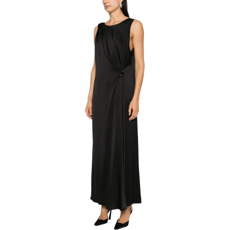 GIORGIO ARMANI Embellished Satin Midi Dress-4