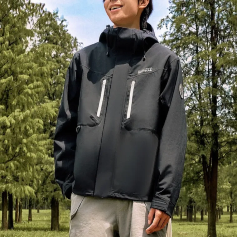 Skechers Waterproof And Windproof To Keep Warm Windbreaker Jacket Men's Carbon Black-3