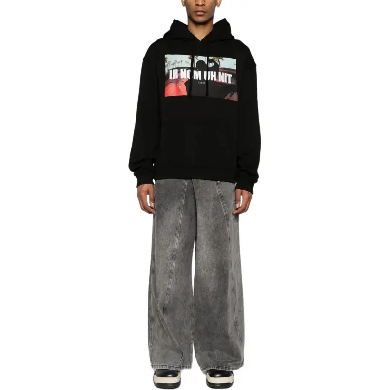 IH NOM UH NIT Logo Printed Drawstring Hoodie-2