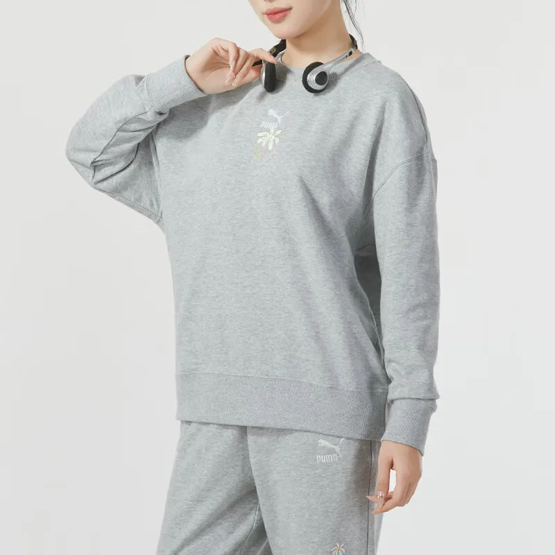 PUMA American Sweatshirt Women's Light Mixed Gray-2