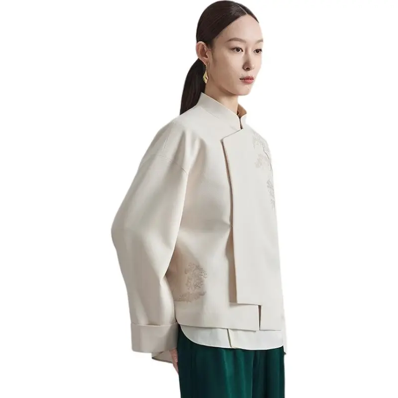 NAWEI Jackets Coats Women's Beige-3