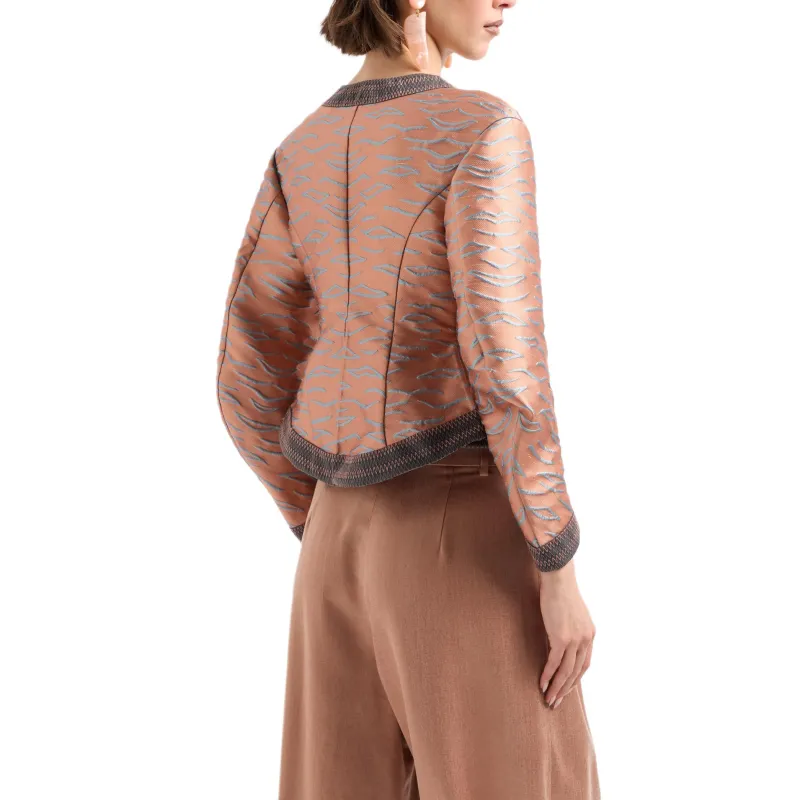GIORGIO ARMANI Short Jacket In A Jacquard Silk Blend-4