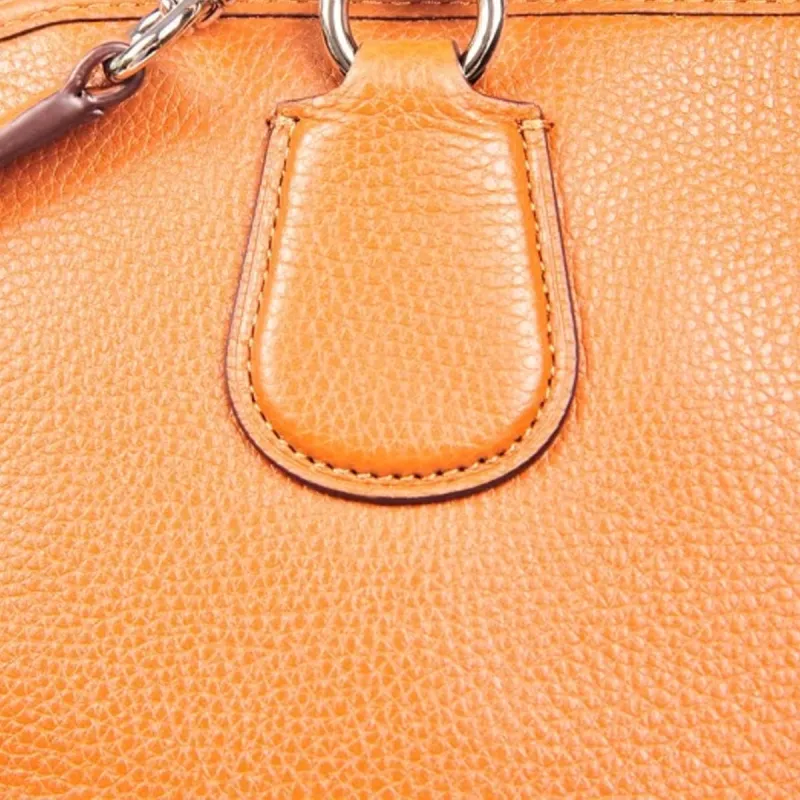 COACH Leather Tote Bag, Shopping Bag, Handbag Women's Orange-7