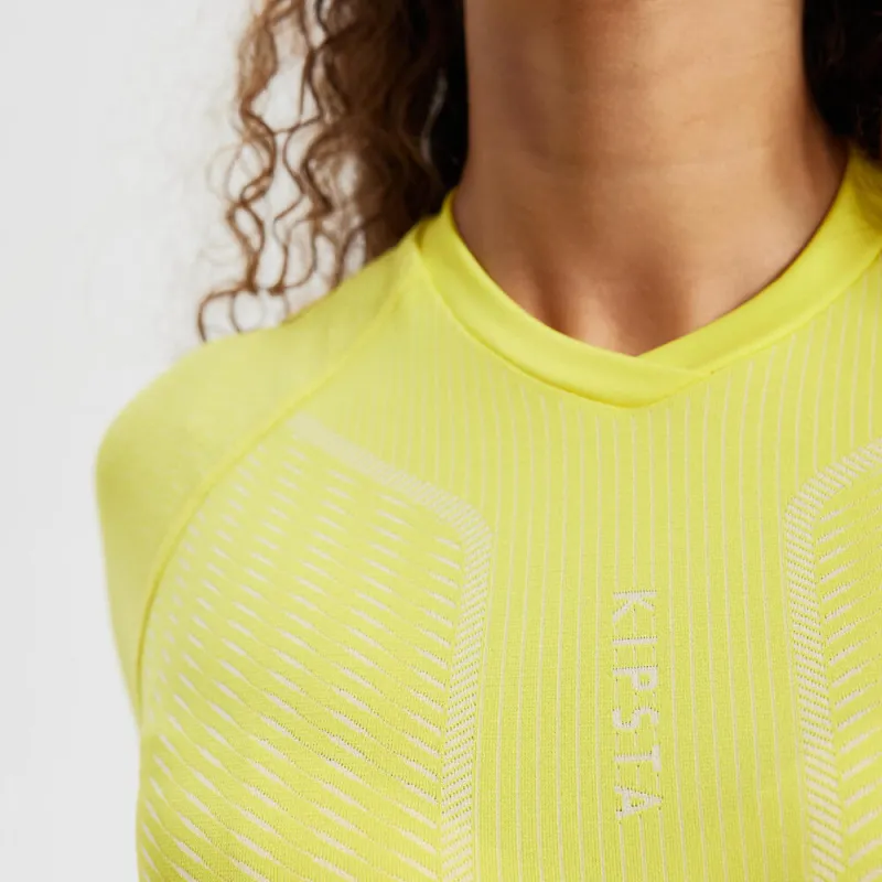 DECATHLON KIPSTA Keepdry Soccer Jerseys Unisex Sunshine Yellow/Light Coffee-3
