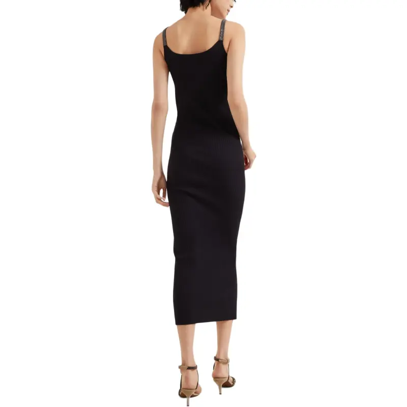 Brunello Cucinelli Embellished Sleeveless Midi Dress-2