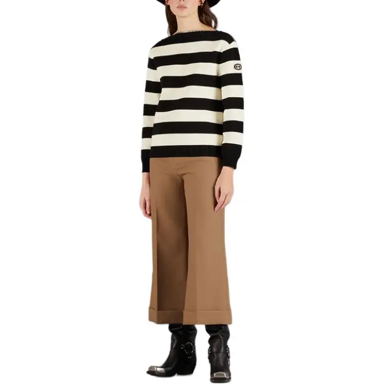 GUCCI Zip neck Striped Jumper-3